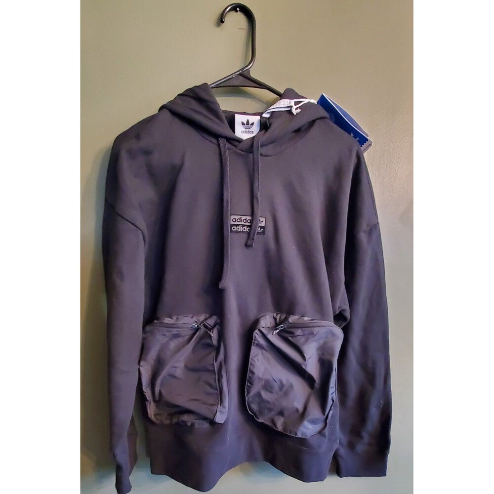 Adidas R.Y.V. Hoody Q4 Mens Size XS Black Pocket Hoodie - Brand New with Tags